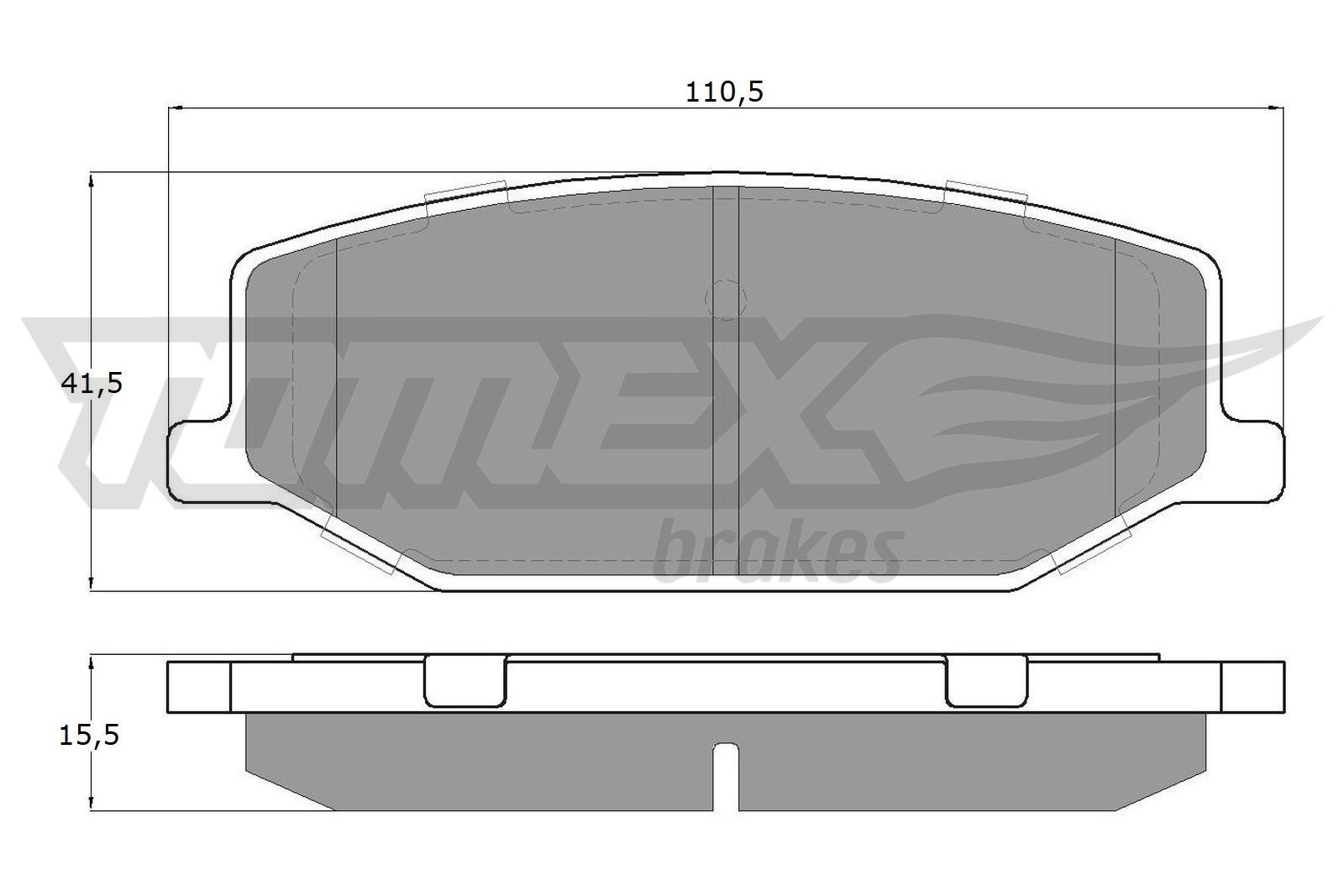 Obrázok Sada brzdových platničiek kotúčovej brzdy TOMEX Brakes  TX1936